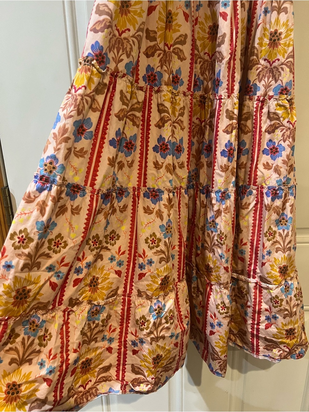 Hill House The Nap Dress Smocked Floral Tie-Shoulder Maxi Dress Size Medium - Picture 4 of 9
